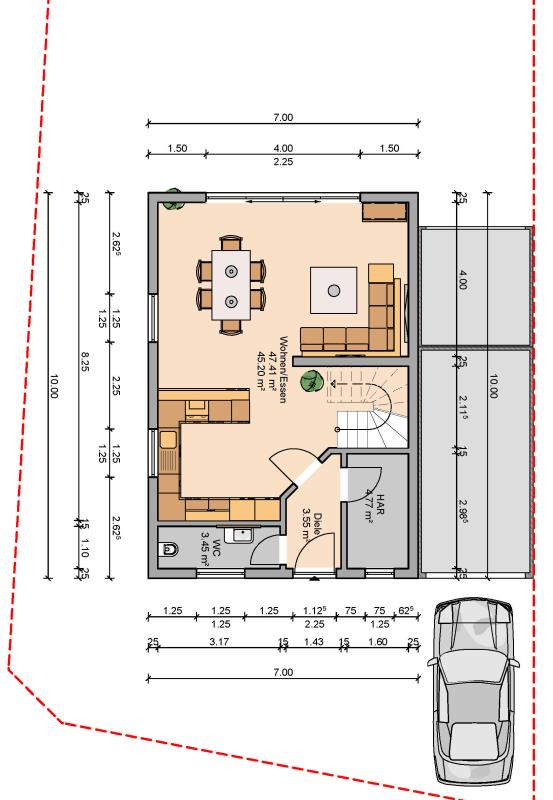 Grundriss EG Einfamilienhaus Montabaur
